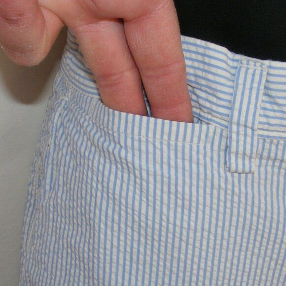 J. Crew Shorts, 34, Blue Seersucker, Club, Cotton, Bermuda - Picture 4 of 11